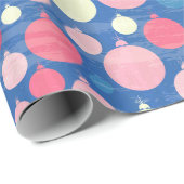 クリスマスデコレーションピンクブルーホリデーパターン ラッピングペーパー (ロールコーナー)