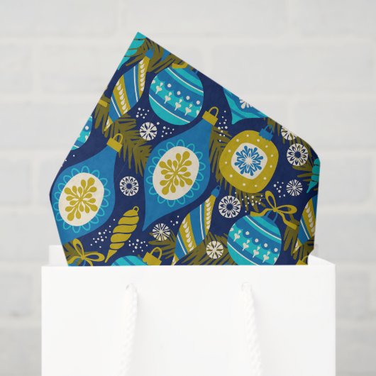 クリスマスデコレーションブルーホリデーオーナメント 薄葉紙 (ギフトバッグ)