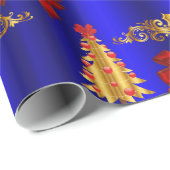 クリスマスデコレーションブルー ラッピングペーパー (ロールコーナー)