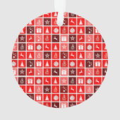 クリスマスデコレーションホリデーレッドパターン オーナメント (裏面)