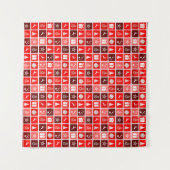 クリスマスデコレーションホリデーレッドパターン タペストリー (正面(横))