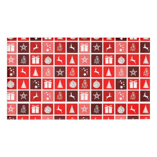 クリスマスデコレーションホリデーレッドパターン 名札 (正面)