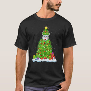 クリスマスデコレーションライトサンタマウスクリスマスツリー Tシャツ