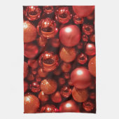 クリスマスデコレーションレッドボーブル キッチンタオル (縦)