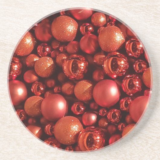 クリスマスデコレーションレッドボーブル コースター (正面)