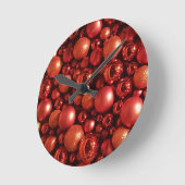 クリスマスデコレーションレッドボーブル ラウンド壁時計 (傾斜)