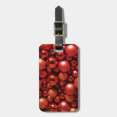 クリスマスデコレーションレッドボーブル ラゲッジタグ (正面縦)