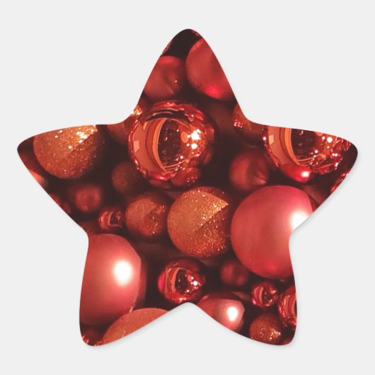クリスマスデコレーションレッドボーブル 星シール (正面)