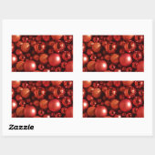 クリスマスデコレーションレッドボーブル 長方形シール (シート)