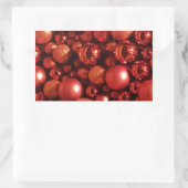 クリスマスデコレーションレッドボーブル 長方形シール (バッグ)