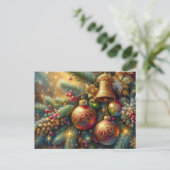 クリスマスデコレーション付きブランチ ポストカード (スタンド正面)