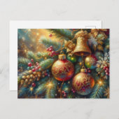 クリスマスデコレーション付きブランチ ポストカード (正面/裏面)