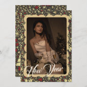 クリスマスデコレーション写真フレームホリデーカード シーズンカード (正面/裏面)