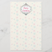 クリスマスデコレーション及びスノーフレーク模様カスタム 便箋 (正面)