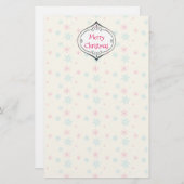 クリスマスデコレーション及びスノーフレーク模様カスタム 便箋 (正面/裏面)