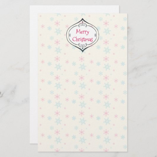 クリスマスデコレーション及びスノーフレーク模様カスタム 便箋 (正面/裏面)
