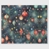 クリスマスデコレーション水のカラーアート ラッピングペーパー (フラット)