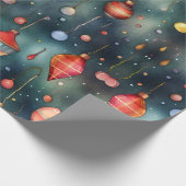 クリスマスデコレーション水のカラーアート ラッピングペーパー (角)