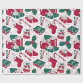 クリスマスデコレーション赤白 ラッピングペーパー (フラット)