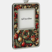 クリスマスデコレーション シルバープレートフレームオーナメント (右)