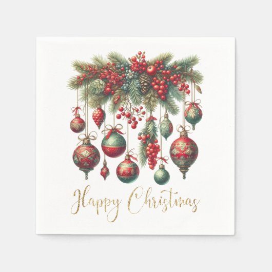 クリスマスデコレーション スタンダードカクテルナプキン (正面)