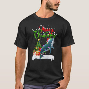 クリスマスデコレーションSanta Humpback Whale Christmas Pr Tシャツ