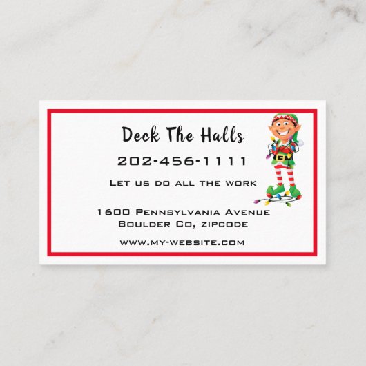 クリスマスデコレータカスタム文字テンプレート 名刺 (裏面)