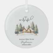 クリスマスデコールアウトドアアドベンチャーナースライフギフト ガラスオーナメント (正面)