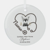 クリスマスデコールアウトドアアドベンチャーナースライフギフト ガラスオーナメント (正面)