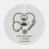 クリスマスデコールアウトドアアドベンチャーナースライフギフト ガラスオーナメント (裏面)