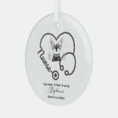 クリスマスデコールアウトドアアドベンチャーナースライフギフト ガラスオーナメント (正面左)