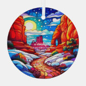 クリスマスデコールアーチズナショナルパークユタ野外 ガラスオーナメント (裏面)