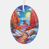 クリスマスデコールアーチズナショナルパークユタ野外 ガラスオーナメント (正面左)