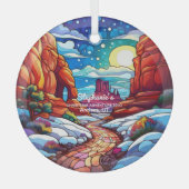 クリスマスデコールアーチズナショナルパークユタ野外 ガラスオーナメント (正面)