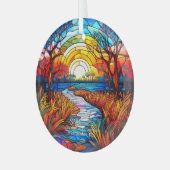 クリスマスデコールエバーグレーズパークフロリダアドベンチャー ガラスオーナメント (正面左)