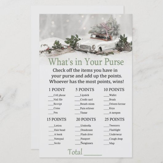 クリスマスデコールカーあなたの財布ゲームの中に何が (正面/裏面)