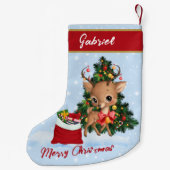 クリスマスデコールキュートトインデナークラシック スモールクリスマスストッキング (裏面)