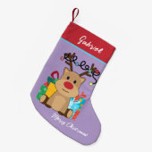 クリスマスデコールキュートトインデナークラシック スモールクリスマスストッキング (正面 (吊り時))