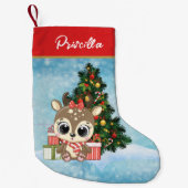 クリスマスデコールキュートトインデナークラシック スモールクリスマスストッキング (正面)