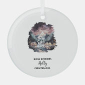 クリスマスデコールナースアウトドアキャンプアドベンチャーギフト ガラスオーナメント (正面)