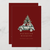 クリスマスデコールバチェラーウィークエンド招待状カード 招待状 (正面/裏面)