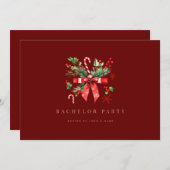 クリスマスデコールバチュラーパーティ招待状カード 招待状 (正面/裏面)