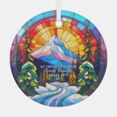 クリスマスデコールバンフ国立公園カナダ婚約した ガラスオーナメント (正面)