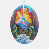 クリスマスデコールバンフ国立公園カナダ婚約した ガラスオーナメント (正面左)