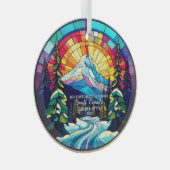 クリスマスデコールバンフ国立公園カナダ結婚した ガラスオーナメント (正面右)