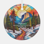 クリスマスデコールヨセミテカリフォルニアアドベンチャーハイキング ガラスオーナメント (正面)