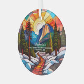 クリスマスデコールヨセミテカリフォルニアアドベンチャーハイキング ガラスオーナメント (正面左)