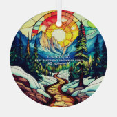 クリスマスデコールヨセミテカリフォルニアアドベンチャーハイキング ガラスオーナメント (裏面)