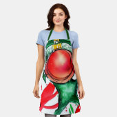 クリスマスデコール エプロン (着用した状態)