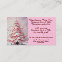 クリスマスデコール&ギフトツリーピンクショップ販売Etsy 名刺